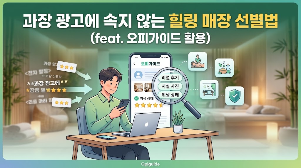 과장 광고에 속지 않는 힐링 매장 선별법 (feat. 오피가이드 활용)